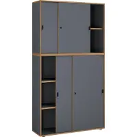 VCM Houten kantoorkast Dossierkast Kantoormeubilair Kast Salia 5-voudig breedte 100 cm schuifdeuren