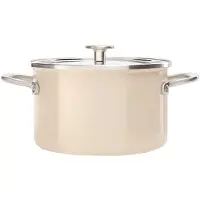KitchenAid Steel Core Enamel kookpan 20cm 3,7L - Amandelwit - inductie - PFAS-vrij