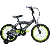 HUFFY Delirium 16 Inch Jongensfiets - Grijs en Groen BMX-stijl Kinderfiets