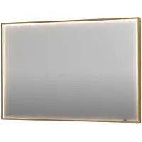 Ink Spiegel SP19 120x4x80 cm incl. direct LED-Verlichting Rondom en Spiegelverwarming Geborsteld Mat Goud