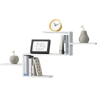 En.casa Wandplank Flekkefjord met 5 planken 104x14,5x49,5 cm wit mat