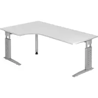 Hjh OFFICE PRO UNDA 82 S - 200 x 120 Tafelhoogte I In hoogte verstelbaar Wit/Zilver
