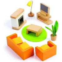 Hape Living Room With Fireplace Beige,Oranje Kinderen