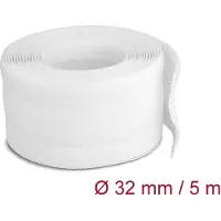 DeLOCK Braided Sleeving with Hook-and-Loop Fastener 5 m x 32 mm white