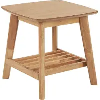 Beliani TULARE - Bijzettafel - Lichtbruin - Rubberhout