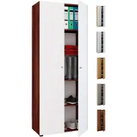 Hioshop Vandol Ikombi Universele kast, schoonmaakkast 2 deuren Wit,Sonoma eiken decor.
