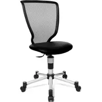 Topstar kinderdraaistoel Titan Junior, zonder armleuningen, voorgevormde zitting, netrugleuning, , met alu kruisvoet, zwart