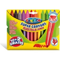 Carioca - Maxi driehoekige plastic waskrijtjes - 12 Stuks