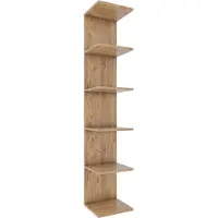 VCM Lazas wandkast wandmontage 5 planken eik decor.