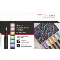 Tombow Brush Pen - Fudenosuke zacht - Pastel Kleuren 6 Stuks
