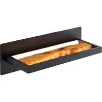 Brilliant LED wandlamp hout 35 cm zwart/hout, aluminium/metaal/hout, LED wandlamp binnen hout, slaapkamerdecoratie, houten lamp wandlamp, lamp slaapkamer 1x LED geïntegreerd 9,5 W