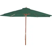 MCW Parasol Florida, tuinparasol, marktparasol, Ø 3,5 m polyester/hout 7 kg ~ groen