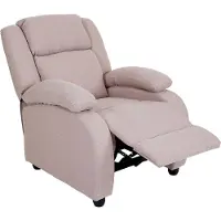 Mendler TV-fauteuil Lincoln, fauteuil met verstelbare rugleuning, stof/textiel ~ crème-grijs