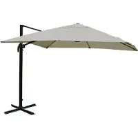 Mendler Zweefparasol -A96, parasol, 3x4m (Ø5m) polyester/aluminium 26kg ~ creme-grijs zonder voet, draaibaar