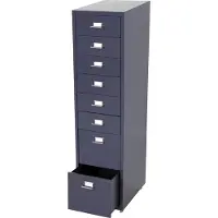 MCW Trolley kast Boston T851, stalen ladekast, 110x28x41cm 8 laden ~ donkergrijs