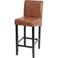 MCW Barkruk -C33, barkruk tegenkruk, hout MVG-gecertificeerd ~ imitatiesuède, donkere poten, stof/textiel
