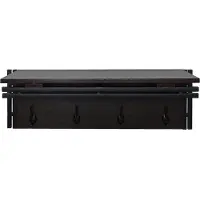 MCW Wandkapstok -A27, kapstokplank, 4 haken 24x75x24cm 3D structuur ~ donkerbruin