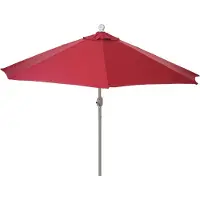 Mendler Parla halfronde parasol, balkonparasol, UV 50+ polyester/aluminium 3kg ~ 270cm bordeaux zonder voet