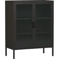 En.casa Vitrinekast Fauske 101,5x80x40 cm zwart