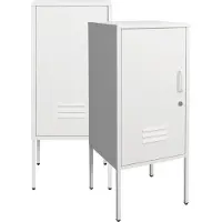 En.casa Nachtkastje set van 2 Hausjärvi 82x35x35 cm staal wit