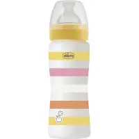 Chicco zuigfles Siliconen Well Being 330ml geel
