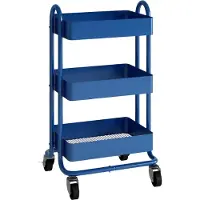 En.casa Keukentrolley Pyhäntä met 3 manden 78,5x46x35 cm blauw