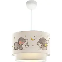 Lux.pro Kinder hanglamp Lurgan E27 wit met olifant motief
