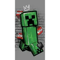 Jerry Fabrics Minecraft Strandlaken Metro Art Creeper - 70 x 140 cm - Katoen