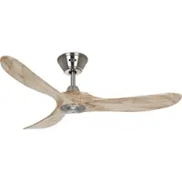 CasaFan Plafondventilator ECO GENUINO, chroom/licht hout Ø 122 cm, stil Eco Genuino, hout licht, Woon-/ Eetkamer, Hout, Modern