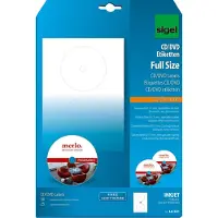 Sigel - Etiquettes pour CD/DVD, blanc, couche spéciale , sur 25F A4