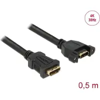 DeLOCK HDMI (v) - HDMI (v) koppelstuk / inbouw - versie 1.4 (4K 30Hz) - 0,50 meter