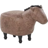 Beliani HORSE - Hocker - Lichtbruin - Kunstleer