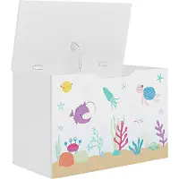En.casa Doos voor speelgoed Oleiros 40x60x30 cm oceaan motief