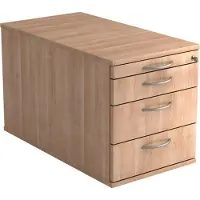 Hjh OFFICE PRO SIGNA TC30 BM - Rolcontainer Hout Walnoot met 3 lades Metalen handgreep