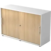 Hjh OFFICE PRO BETA 1752S - Hoogte van de map | 2 OH Wit/Eiken Schuifwandkast Rail handvat (kunststof)