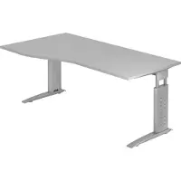 Hjh OFFICE PRO UNDA 18 S - 180 x 100 Grijs/Zilver Tafelhoogte I In hoogte verstelbaar