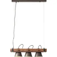Brilliant 3-lichts hanglamp Decca zwart met bruin