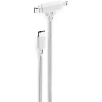 Cellularline USBDATADUALPIN1MW mobiele telefoonkabel Wit 1,5 m USB C USB C/Lightning