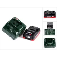 Metabo Gereedschap batterijen + laders, Accu-basisset 18V met 1x accu LiHD 4.0Ah ( 625367000 ) + lader ASC 55 ( 627044000 ) Folg (18 V)