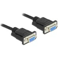 DeLOCK Serial Cable RS-232 D-Sub9 female to female null modem with narrow plug housing 5 m