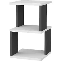 Hannah Home Nachtkastje - Wit Antraciet - 29,6 x 49,4 x 29,6 cm