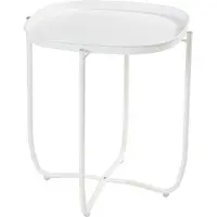 En.casa Tuintafel Sandefjord bijzettafel rond metaal 53x46x46cm wit []