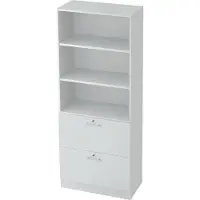 Hammerbacher Matrix Gemelamineerde spaanplaat Archiefkast 2 Planken 800 x 420 x 2.004 mm Grijs