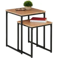 Relaxdays bijzettafel set van 2 - industrieel - mimiset - 2 groottes - stapelbaar - metaal - C