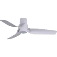 Beacon Lighting plafondventilator met licht Nautica, wit, stil dimbaar, wit / opaal, Woon-/ Eetkamer, Kunststof, Modern