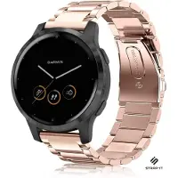 Strap-it Stalen bandje schakelarmband geschikt voor Garmin Venu 2s / Garmin Vivomove 3s / Garmin Vivoactive 4s bandje staal rose goud metaal schakels - Band smartwatch metaal - Rosegoud