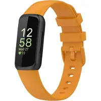 Strap-it Siliconen Smartwatch bandje - Geschikt voor Fitbit Inspire 3 siliconen bandje - oranje - Horlogeband / Polsband / Armband - Maat: Maat L