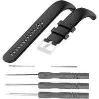 Strap-it Siliconen Smartwatch bandje - Geschikt voor Suunto Core siliconen bandje - zwart - Horlogeband / Polsband / Armband