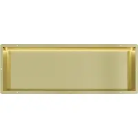 Guido Gusto Mat goud RVS Inbouwnis 30x90x10cm met tegelflens en RGB verlichting