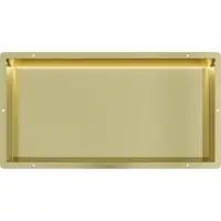 Guido Gusto Mat goud RVS Inbouwnis 30x60x7cm met tegelflens en LED verlichting
